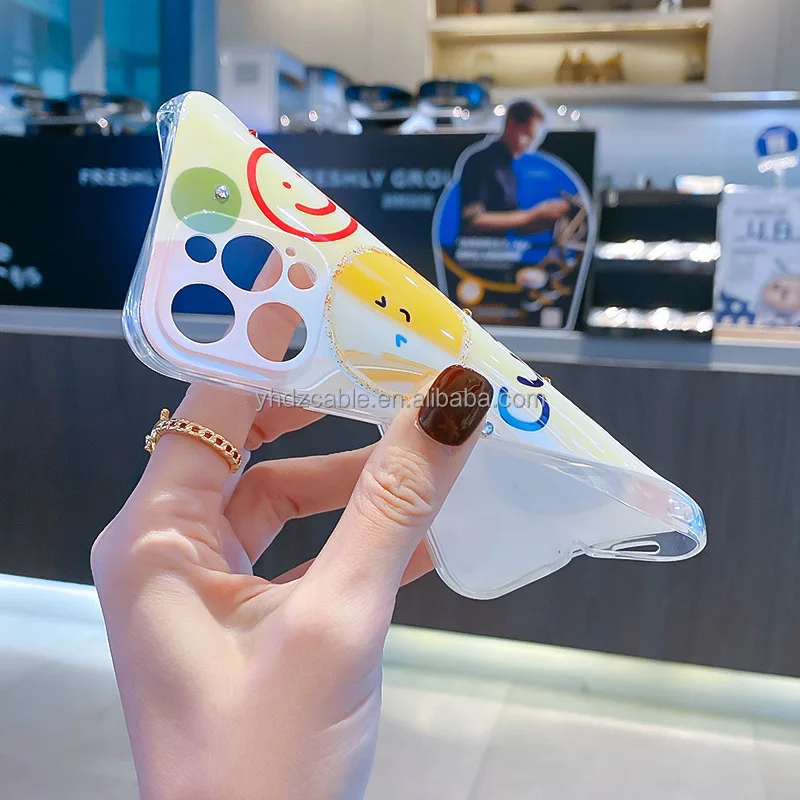 new products wholesale factory direct sale hot selling cute cartoon blu-ray smiley face tpu phone case