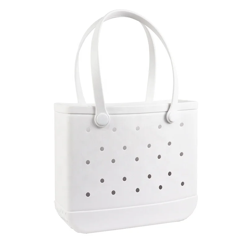 Popular Waterproof Woman EVA Tote Large Shopping Basket Bags Beach Silicone Bogg Bag Purse Eco Jelly Candy Lady Handbags