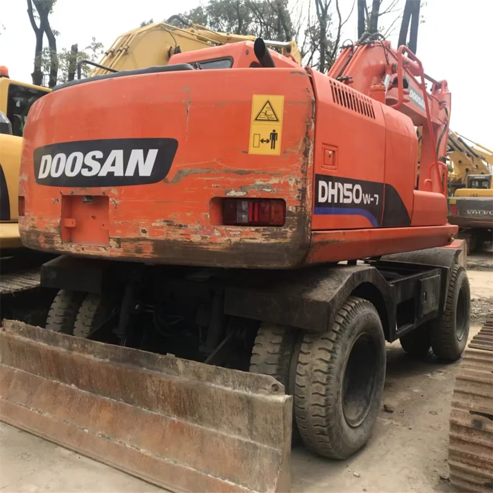 Б/у Daewoo DH150W-7 колесный экскаватор подержанный гусеничный с основными компонентами двигатель насоса