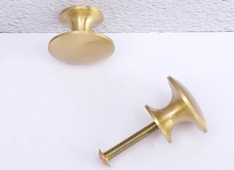 Zhuoqi pure brass wardrobe door copper handle furniture drawer bronze cabinet Nordic single hole brass handle