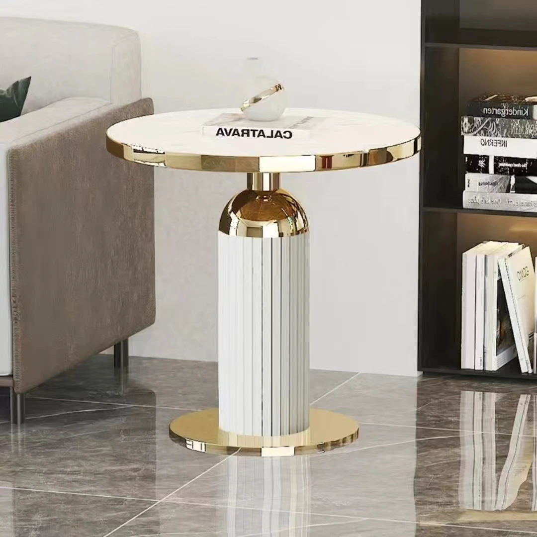 Natural Stone Luxury Furniture Set Round Table  Antique Gold Marbleg room