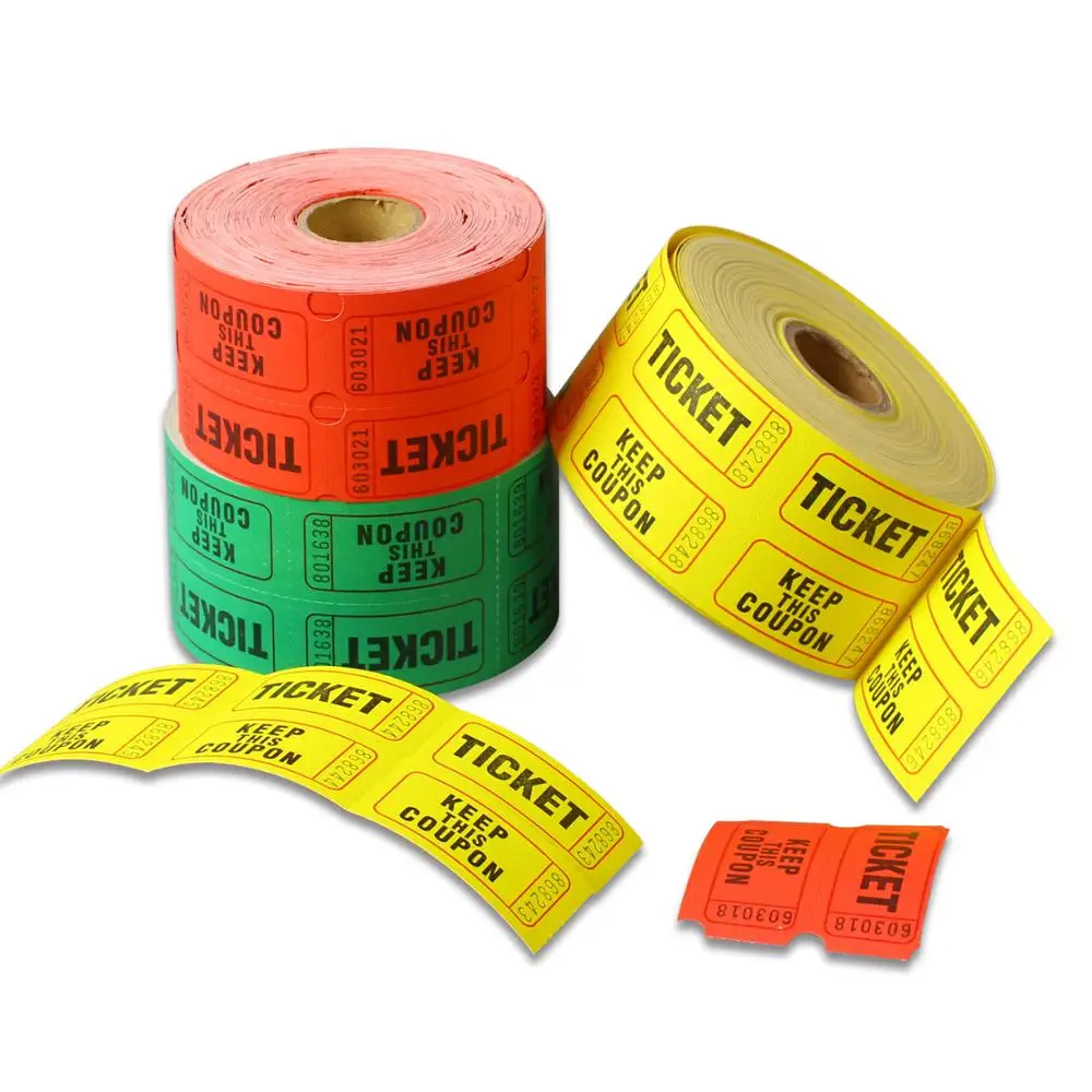 
customized roll or fanfold game party ticket 