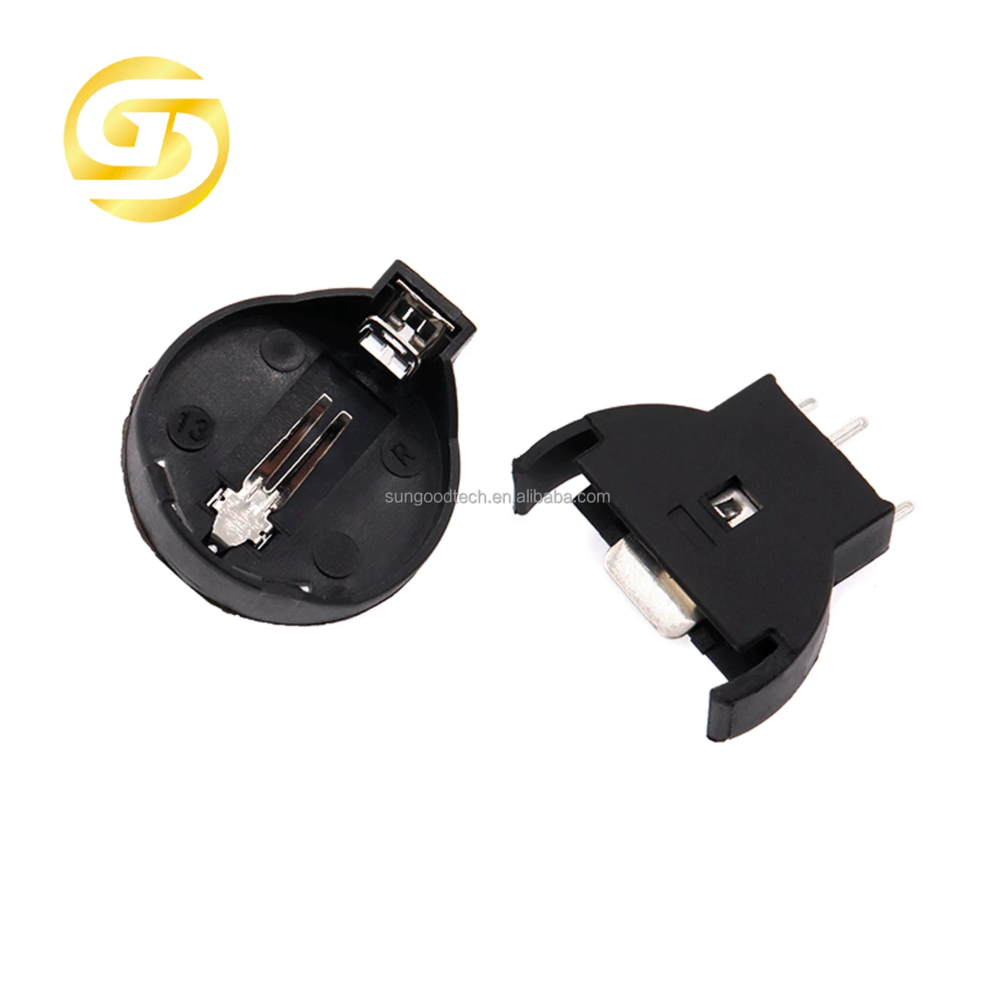 CR2032 Battery Holder PCB Mount Button Cell Battery Slot Plastic Case 3V