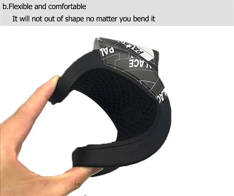 Custom Printing Logo Pattern Black Plain Custom Printing Logo Pattern Unisex Black Sublimation Slipper Flip Flop