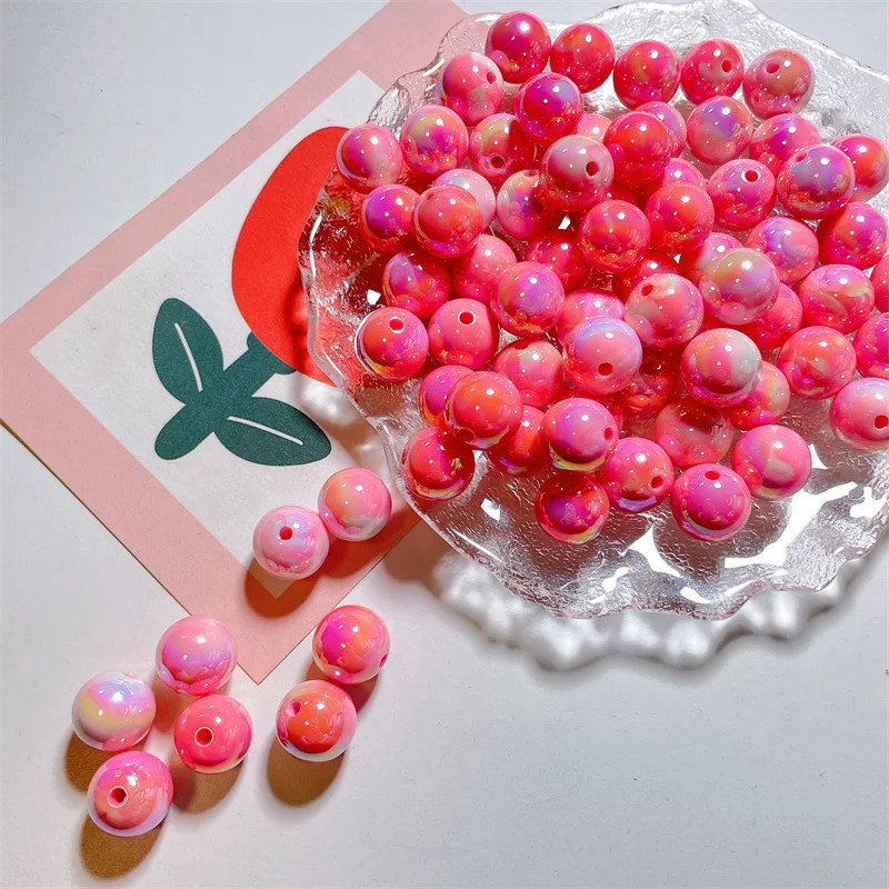 50pcs/bag 16mm Hot sale loose round bead decorative handmade diy charms acrylic shell pearl beads for jewelry making
