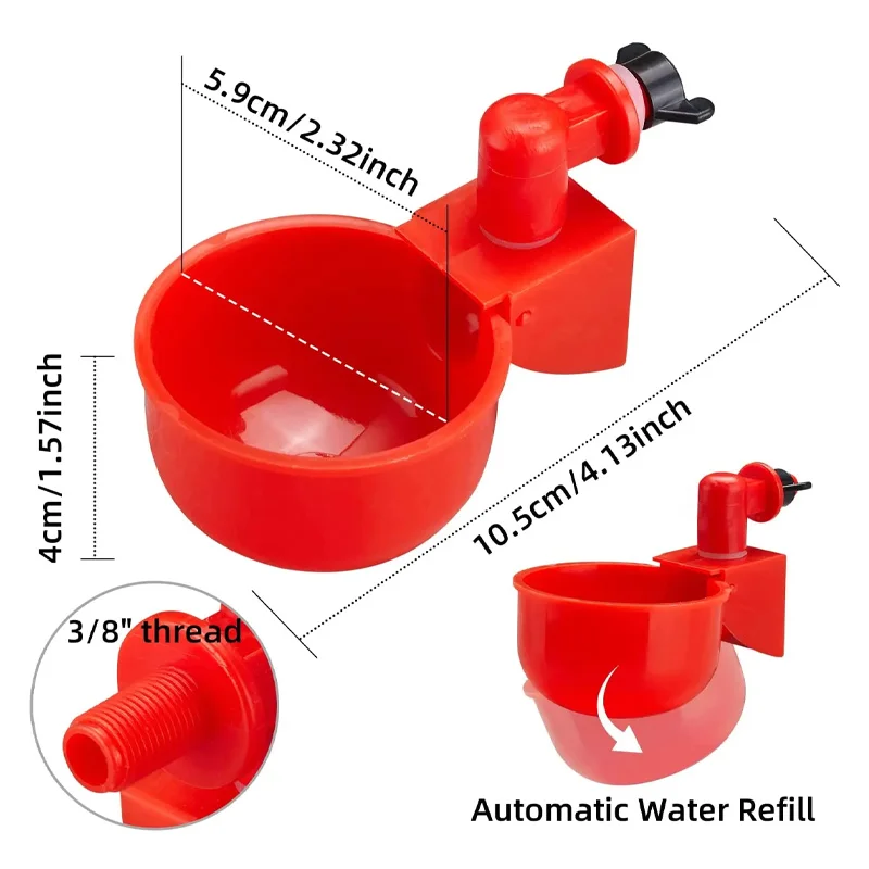 Chicken and duck line filled water poultry drinking bowl Chicken water cup automatic chicken water kit