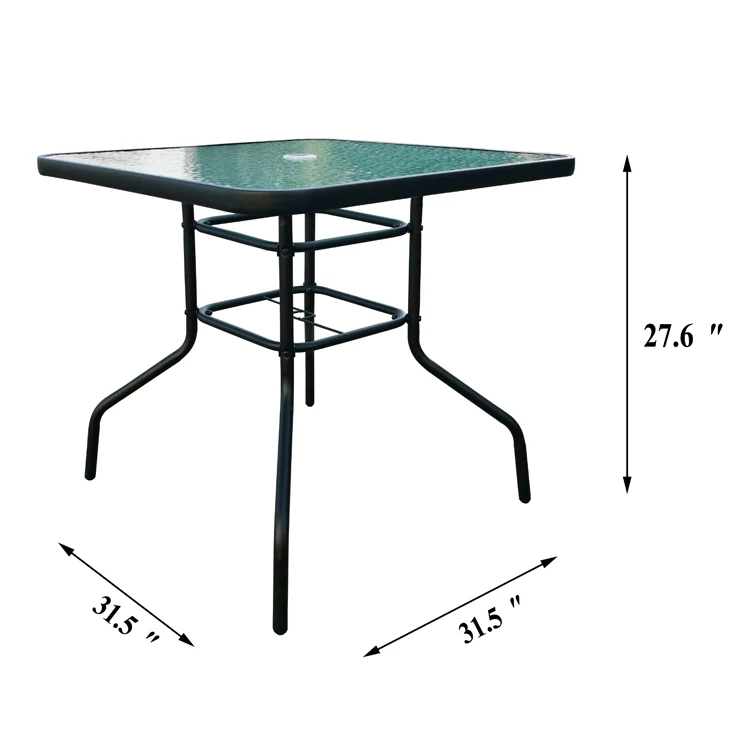 
Folding Chairs and Table Garden Outdoor bistro Furniture Set with Umbrella 