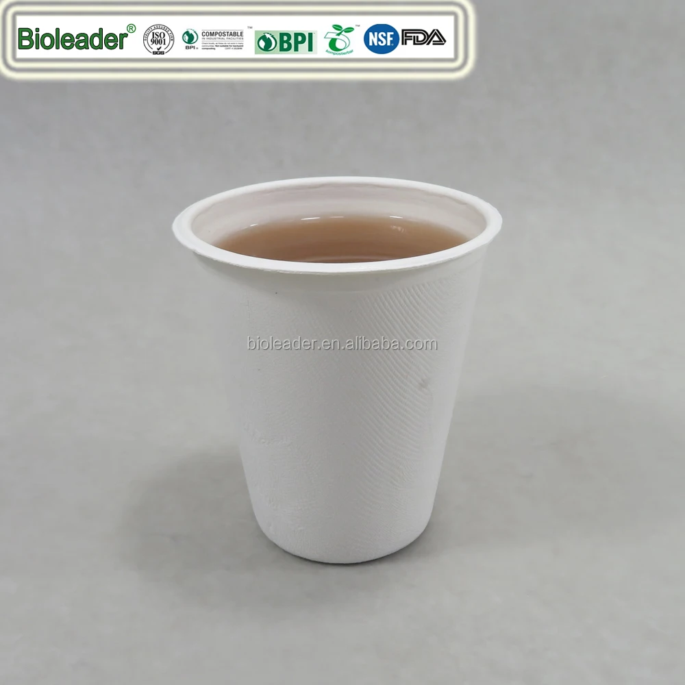 Disposable Biodegradable Sugarcane Bagasse Fiber Pulp Cup