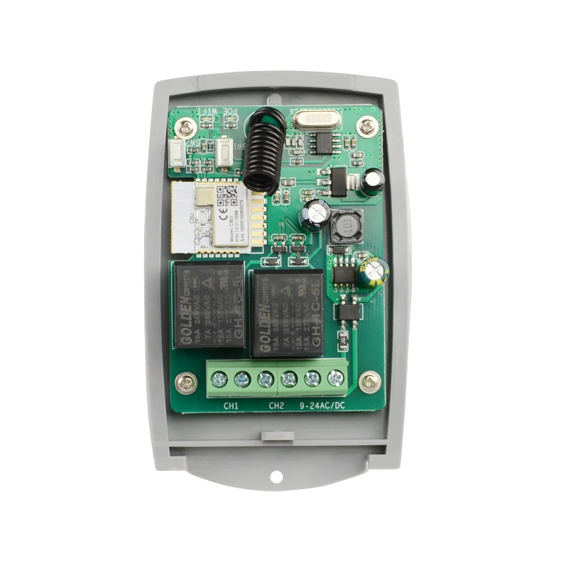 YET402WFR Smart home Tuya 2 channels Wifi receiver wireless switch light alarm system door controller