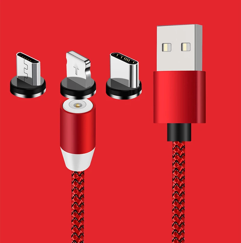 Магнитный нейлоновый Плетеный micro usb кабель длиной 1 м 2 м Магнитный зарядный кабель