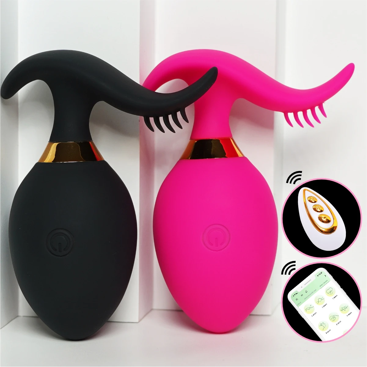 Adult Rogue Rabbit APP Remote Control Vibration Double Delay Silicone Lock Essence Ring Couple Products 4