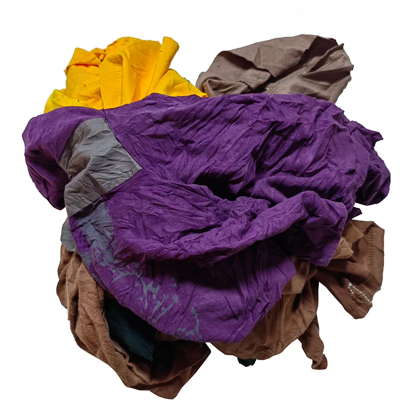Dark Color Wiping Waste Industry White Mixed T-shirt Recycled Bale Recycle Industrial Wasted Cotton Cleaning Used Wiping Rags