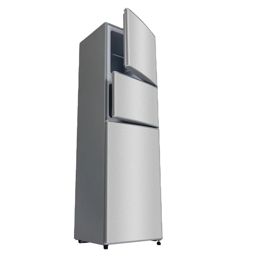 206L factory direct sale popular manual defrost autonomous design three door refrigerator