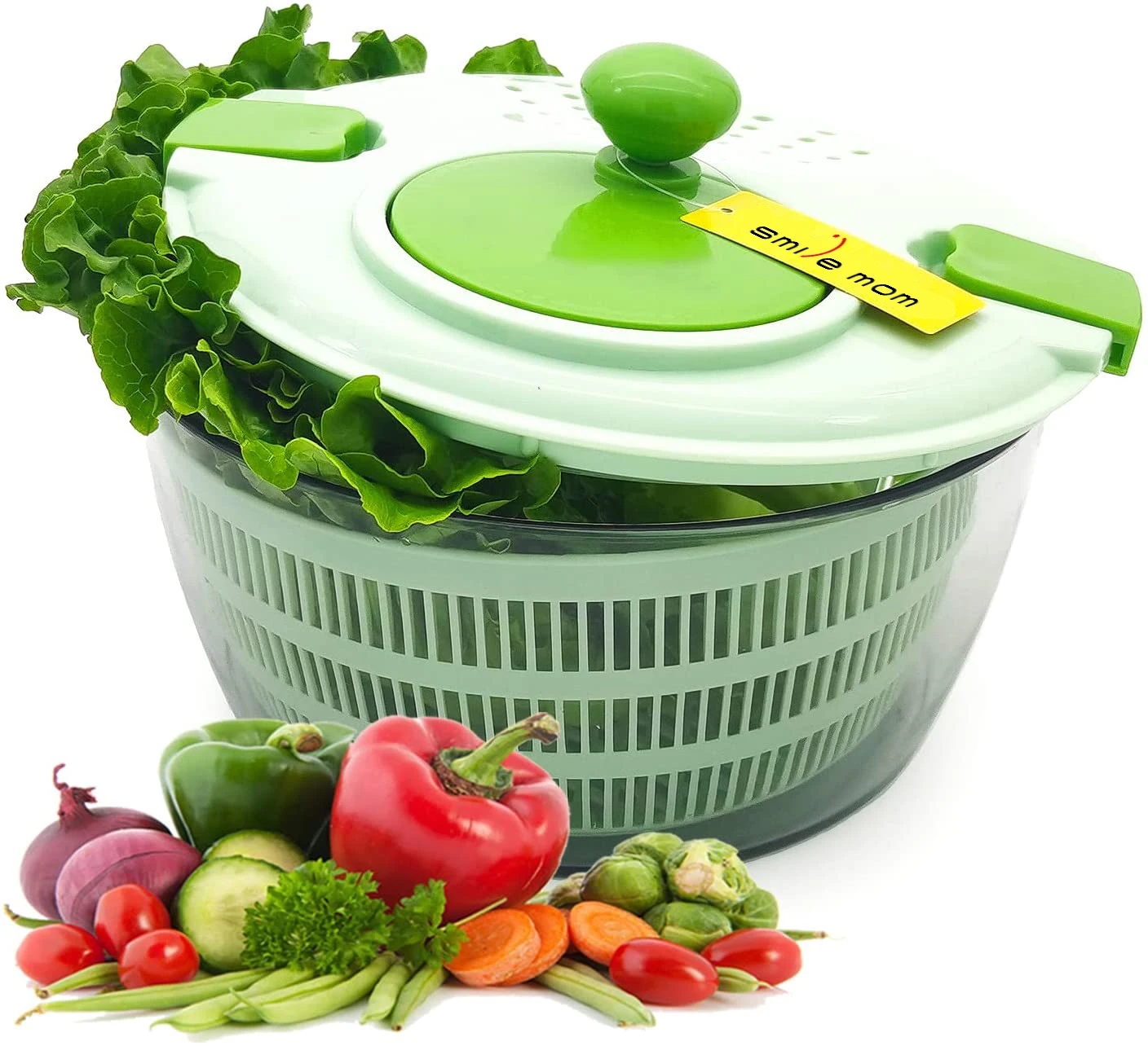 Смайлик мама салат шайба анти-воблер Спиннер Овощной сушилка с чашей