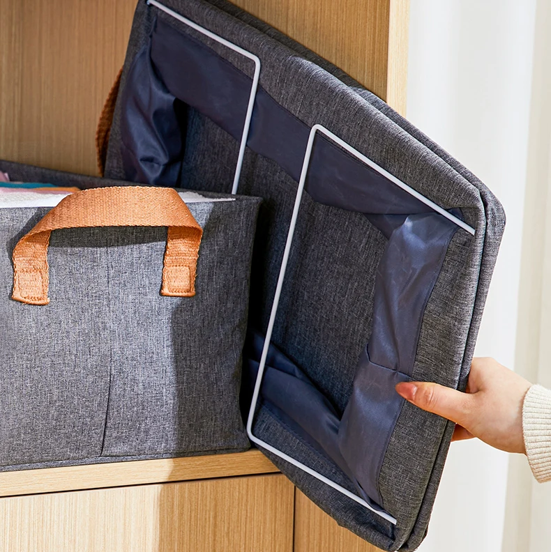 OEM Supported Multifunctional Foldable Storage Baskets Square Drawer Type Clothes Cation Organizer for Wardrobe Storage