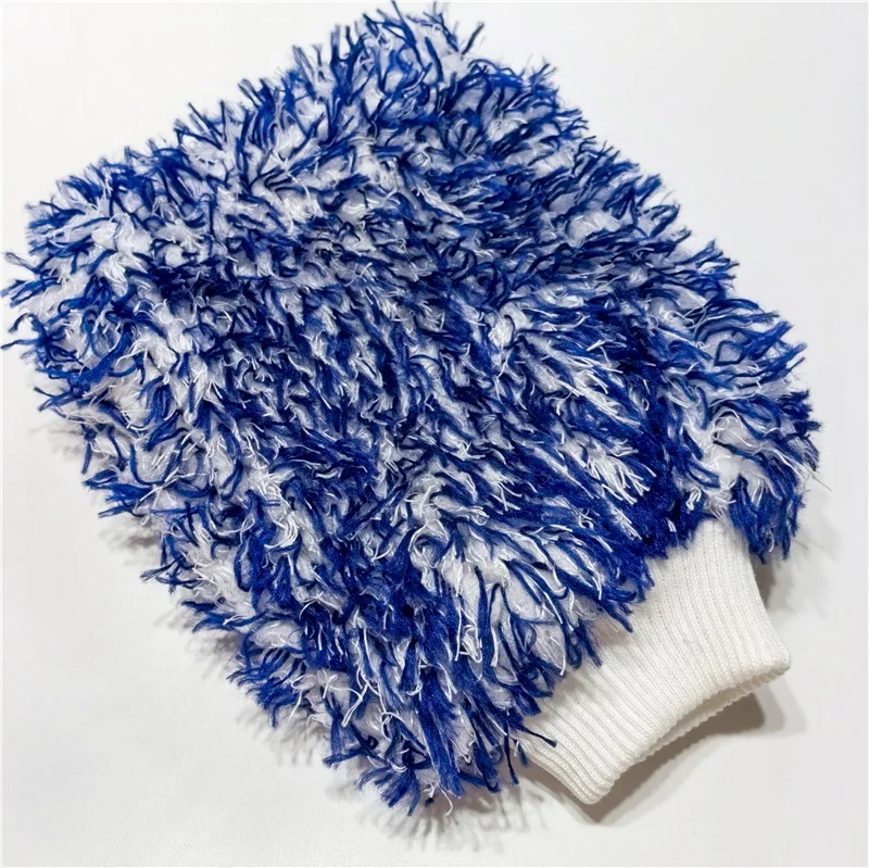 SHODA Wholesale Double Side Coral Velvet Car Wash Sponge Brush Mop Mitts Microfiber Car Wash Glove for Car Cleaning