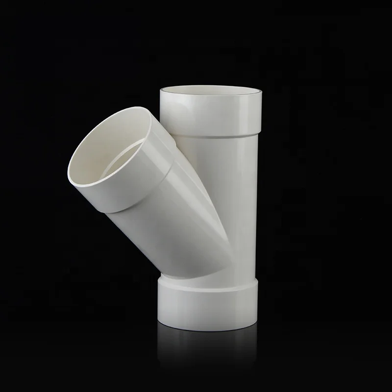 ASTM Drainage pipe fittings White UPVC PVC Plastic Pipe Fitting Y Tee WYE TEE