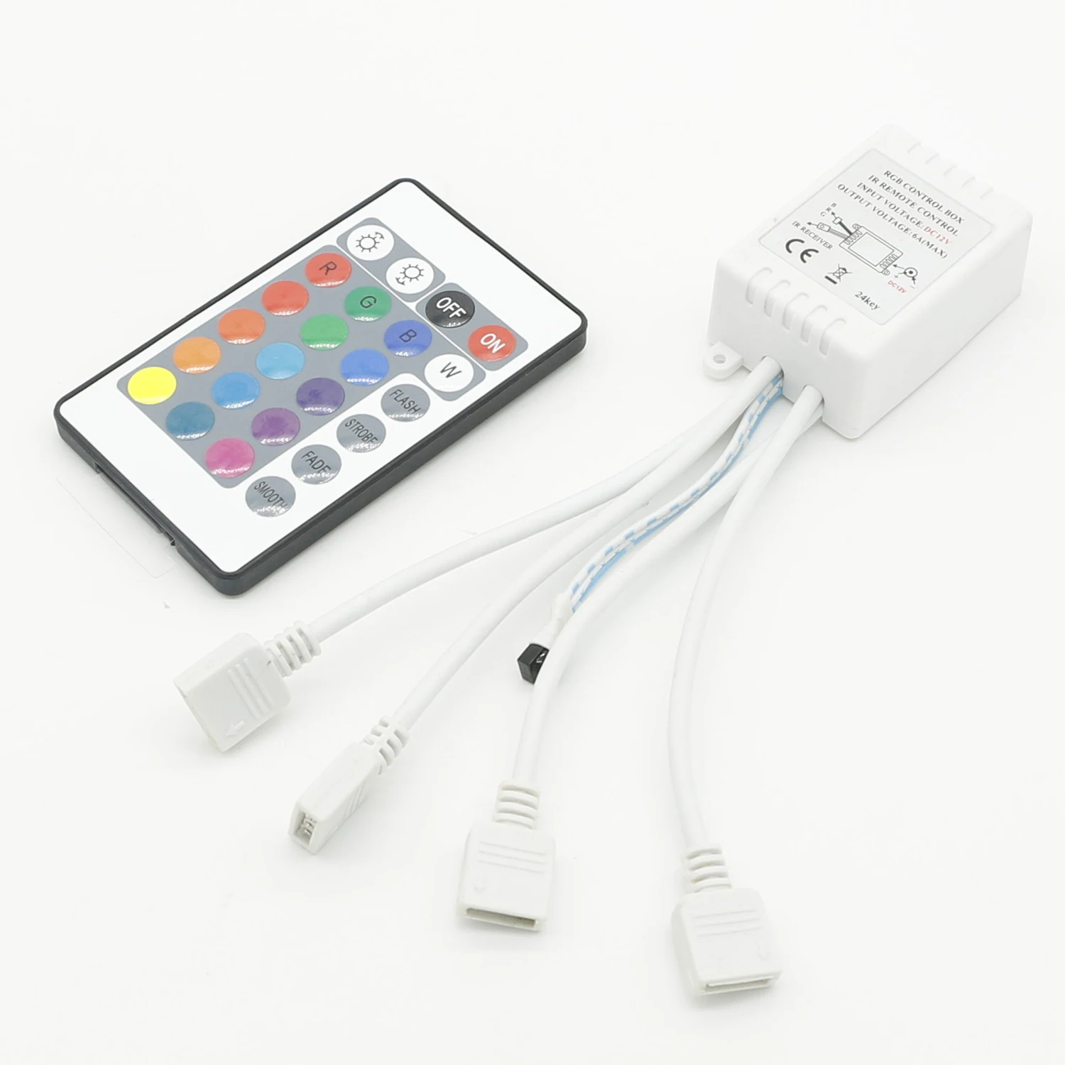 High Quality Mini 24 Keys LED RGB Light Controller DC12V 6A Wireless IR Remote RGB LED Mini Dimmer For SMD3528 5050 LED Strip