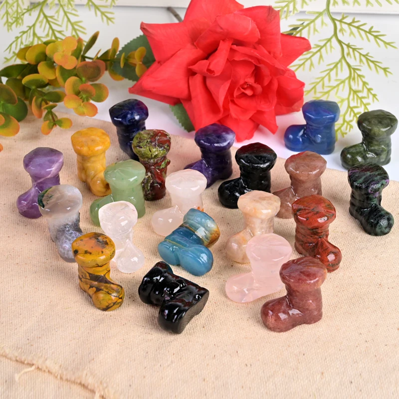 Wholesale natural stone mini crystal carvings Mixed crystal Christmas tree Christmas gift