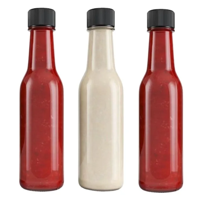 100ml 150ml 250ml 5oz Ketchup blueberry sauce dispenser woozy pepper chili tabasco tomato salad glass bottle with sealed cap