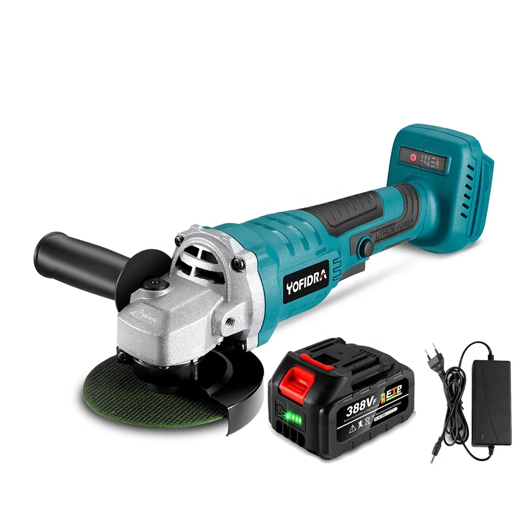 Yofidra 100mm Brushless Electric Angle Grinder 30000rpm 3 Gears Cordless Grinding Polishing Cutting Tool For Makita 18V Battery