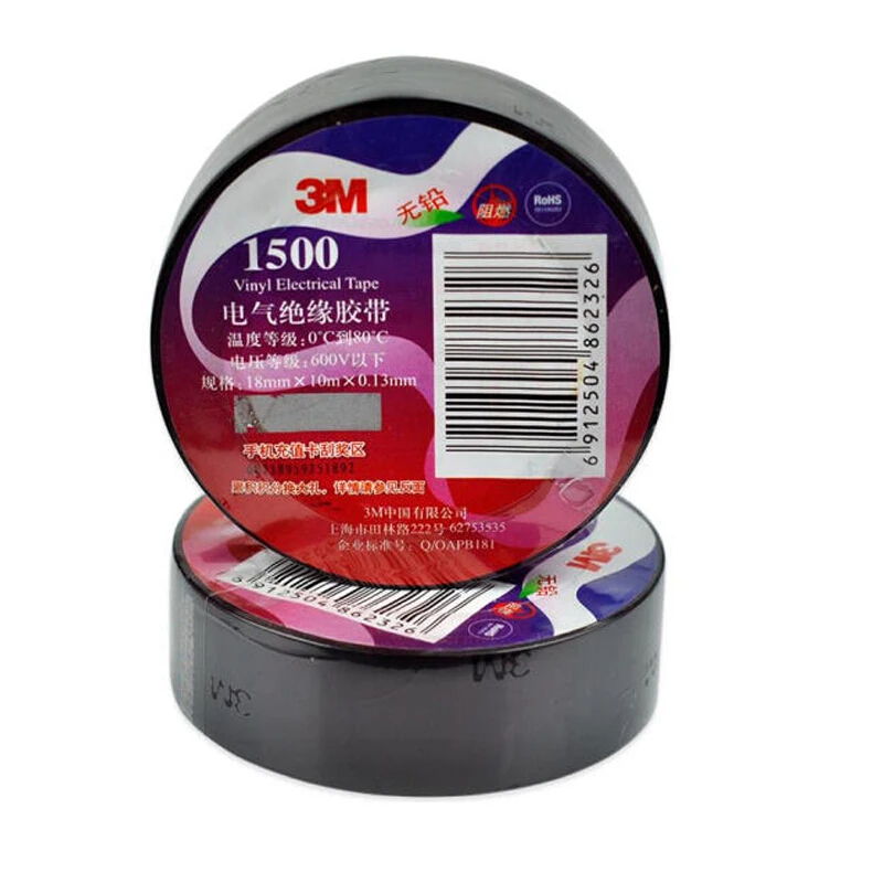 3M Tape 1500 Electrical Tape with High Quality PVC Lead-free Tape black