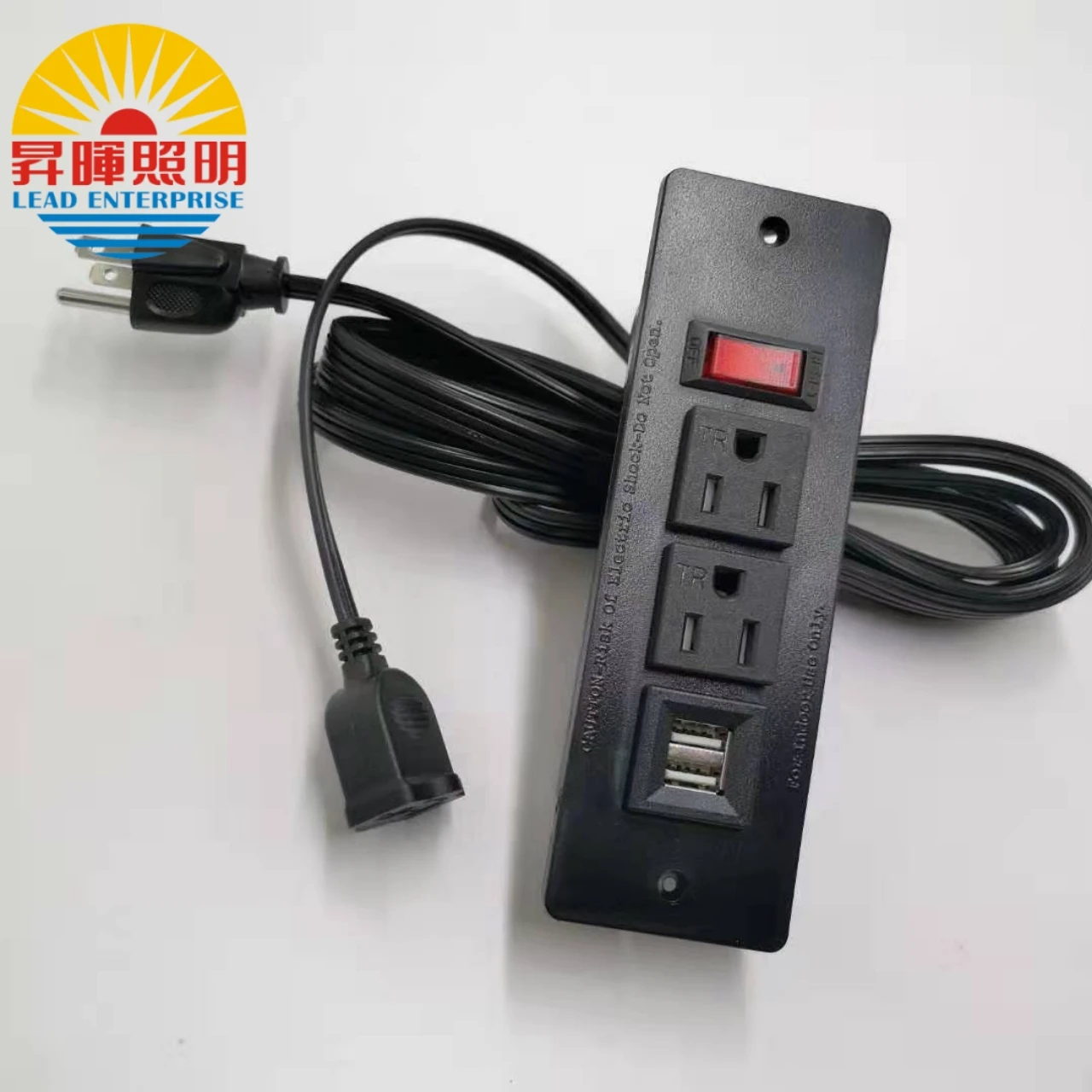3-4 way usb power strip with safety outlet cover Desk Power Outlet switch sx core