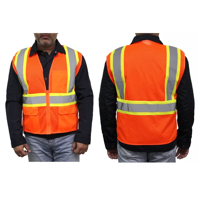 Lightweight Neon Mesh Fabric Universal Size Safety Reflective Vest for Men Women Traffic Work Surveyor and Security Guard