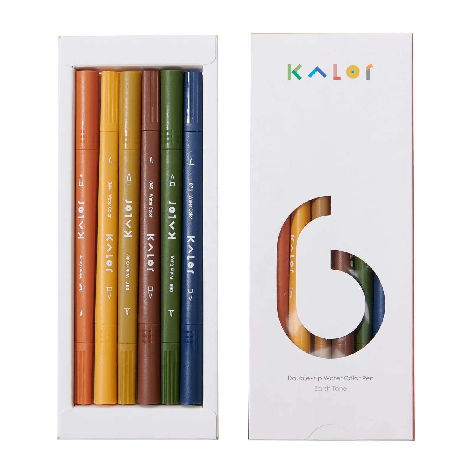 KALOR 6 ярких цветов двойной наконечник красящие ручки для рисования моющиеся чернила на водной основе акварель кисти ручка подарочный набор