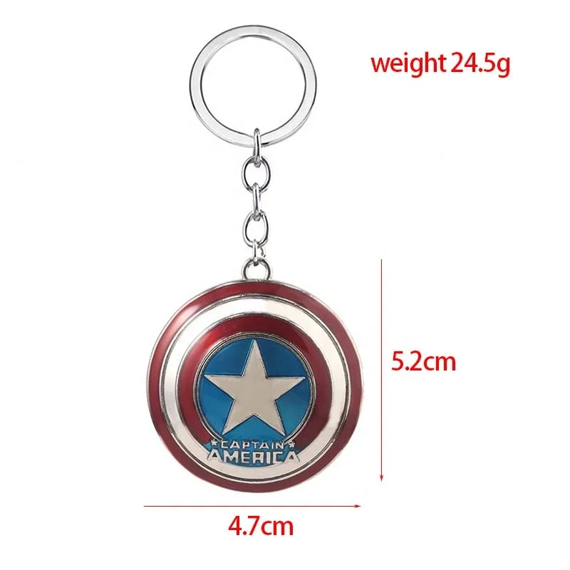 High Quality Marvel America Captain Shield Key Chain Custom Metal The Avengers Keychain Gifts