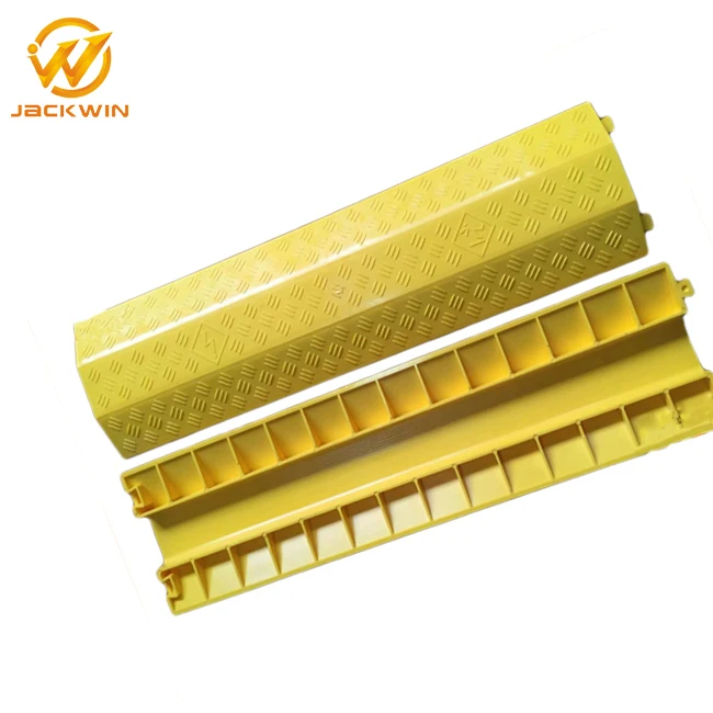 Light Duty Flexible Plastic One Way Cable Protector / Single Channel Cord Ramp / Hose Protector Cover