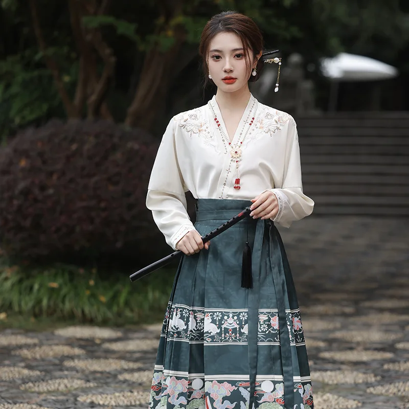 Hot Sale Elegant Long Dress Women Girls Ancient Chinese Traditional Hanfu Dress Horse Face Skirt For Women Stylish
