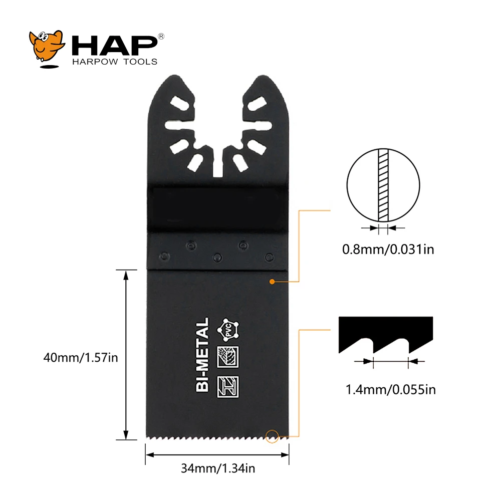 Oscillating Tool Accessories Universal Quick Release Bi-Metal Oscillating Saw Blades Multi Tool Blades for Wood Metal PVC