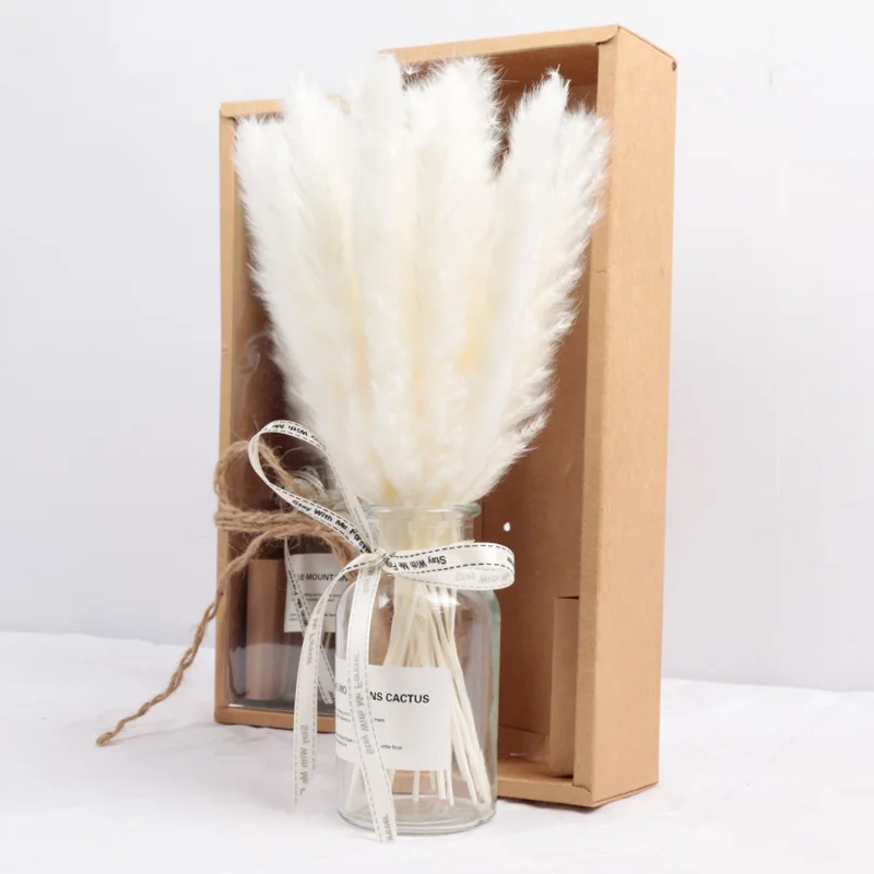 
Лидер продаж Amazon, индивидуальный подарок на день рождения, сушеные цветы с длинным стержнем, маленькая пампасная трава с подарочными коробками 