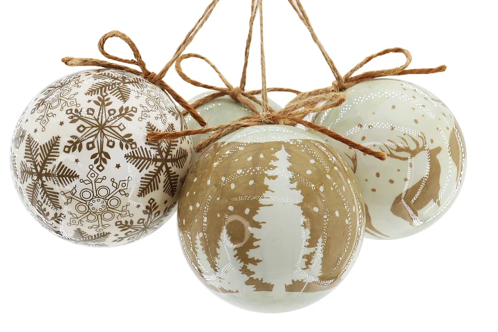 Wholesale Price 4pcs 100mm polyfoam ball Hanging Christmas Ornaments Plastic Bauble Christmas Ball For Christmas Tree Decoration