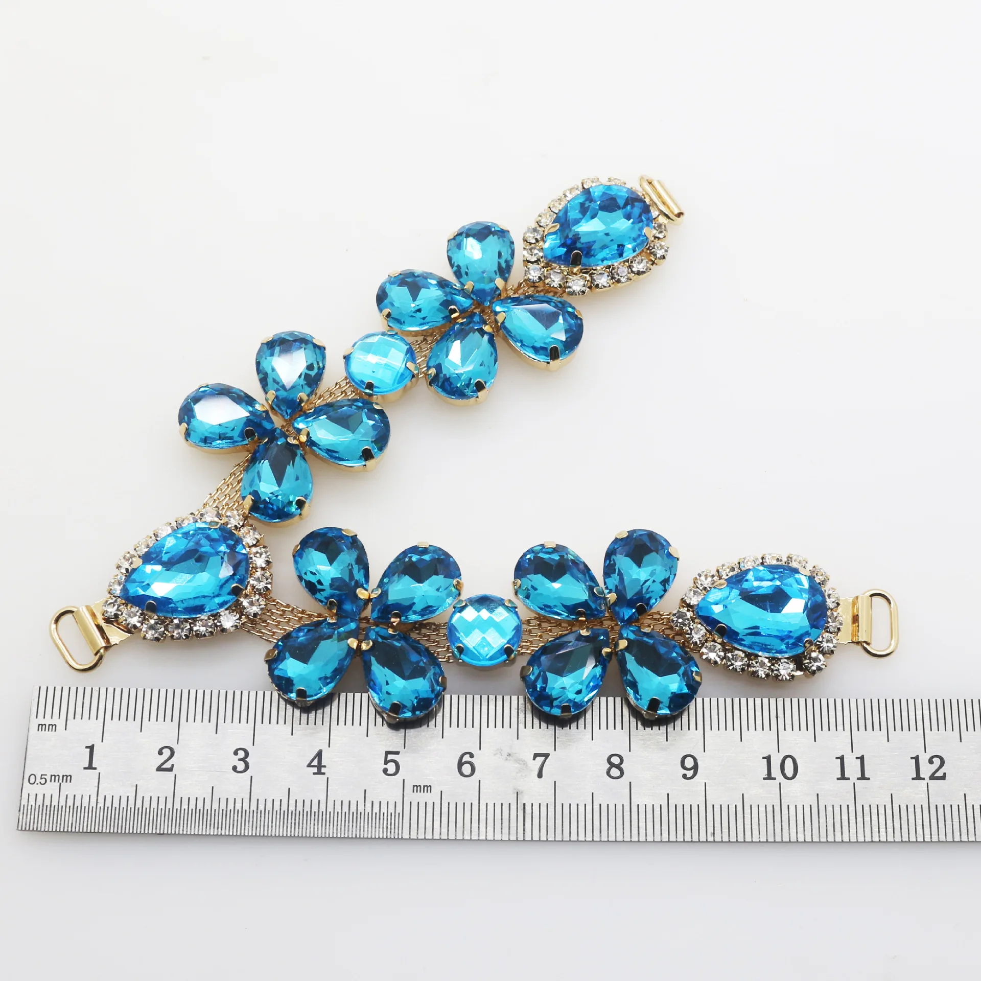 Wholesale Sparkling Silver Plated Crystal Rhinestone Connector Swimwear Chain For Bikini Jewelry Connectors