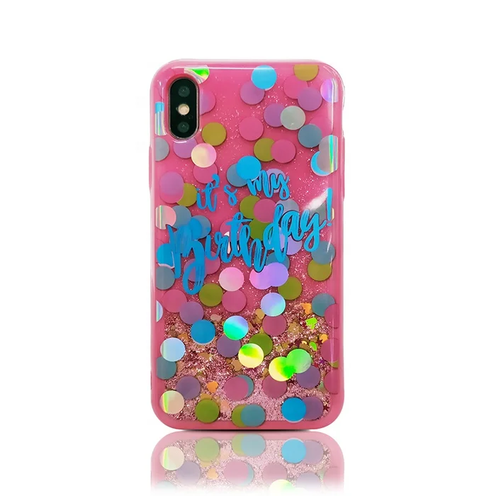 Shinning bling quicksand liquid glitter sand TPU cell phone case for iphone X