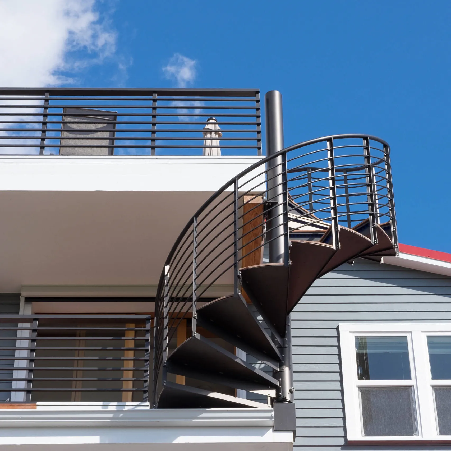 Garden Outdoor Patio Staircase Winding Curved Stair Exterior Stainless Steel Spiral