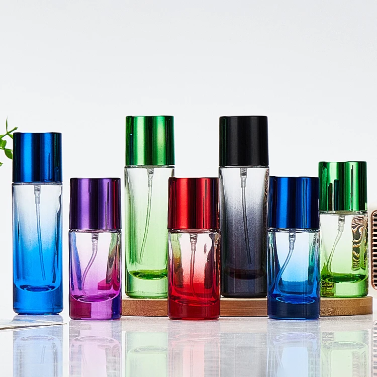 20ml 30ml Black Green Cylindrical Glass Fine Mist Spray Perfume Bottles Empty Atomizer Spray Bottle with Screw Cap