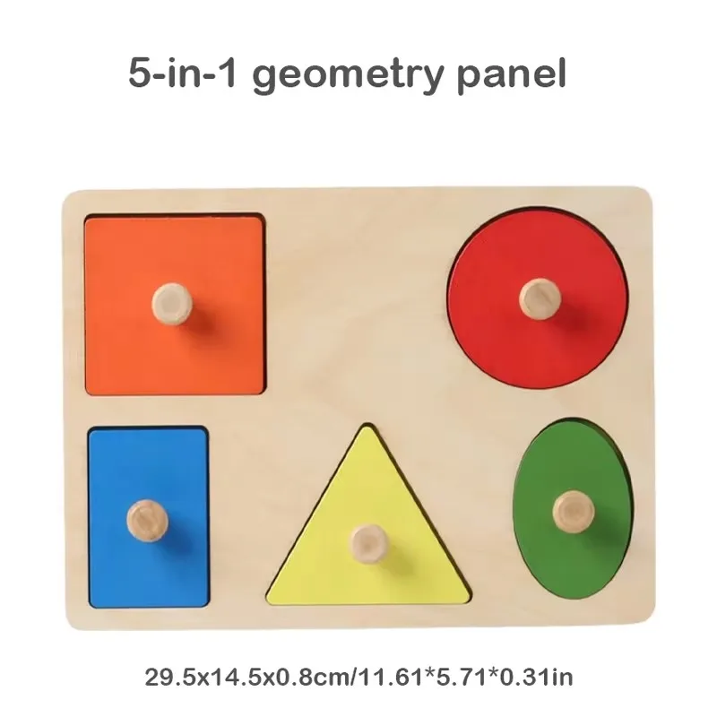 Kids Montessori Toy Shape Peg Puzzles Color Matching Sorting Geometry Graphics Preschool Learning Toys