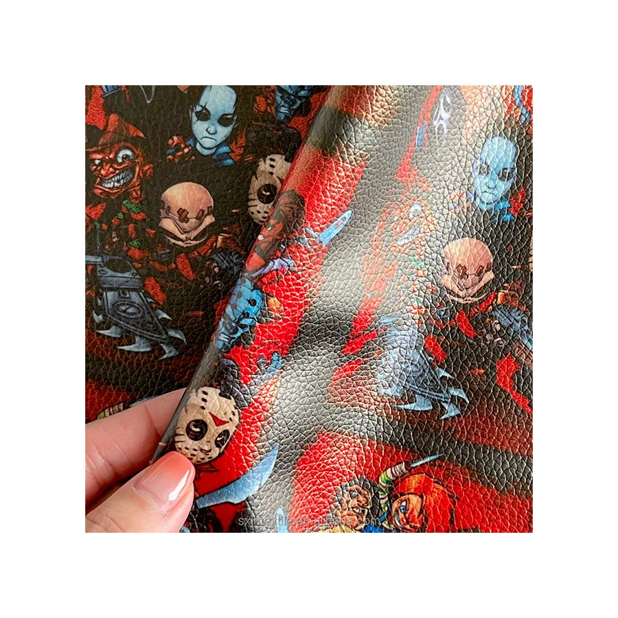 Top-notch custom printed faux synthetic PVC leather fabric sheets