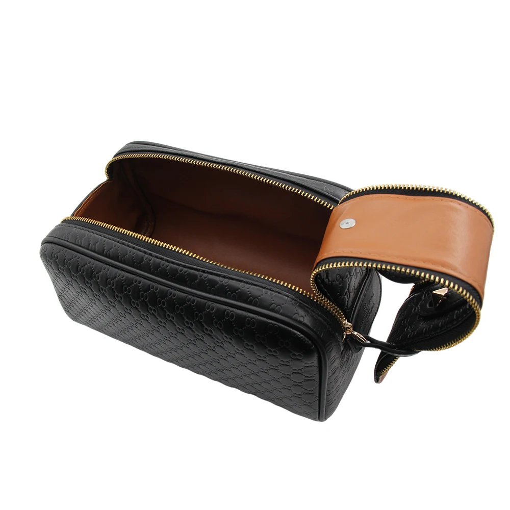 Double Zipper Custom Logo Dopp Kit Travel Makeup Organizer Cosmetic Case