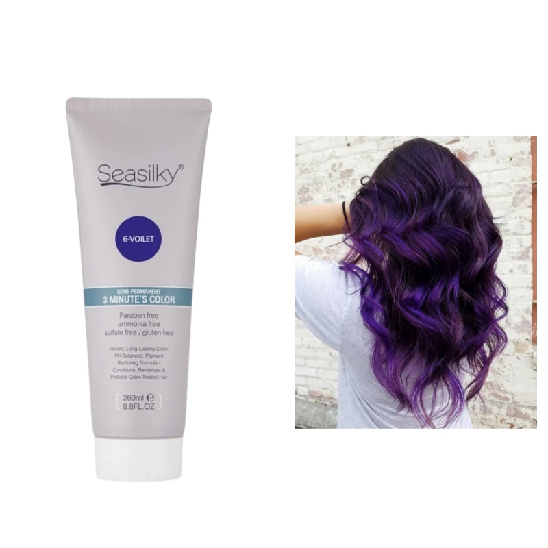 Hot Selling Violet Semi-Permanent Conditioning Cream Professional Dyeing &Nourishing 32 Fashion Colors 260ML