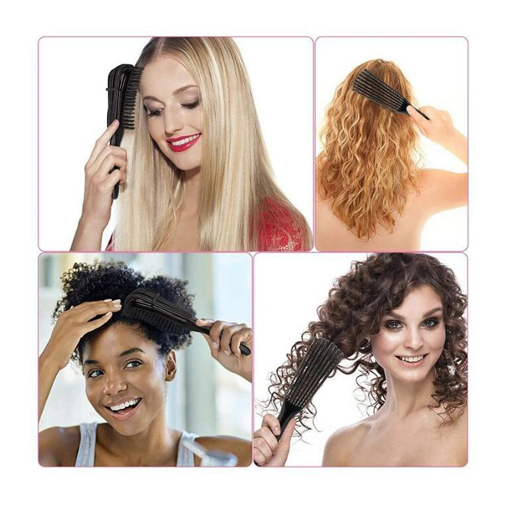 Customized Logo  Plastic Wholesale Scalp Massager Women Eight Rows Octopus Curly Straightener Massage Comb Detangling Hair Brush