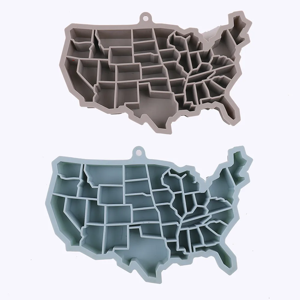 3d Custom Us-map Shape Ice Cube Trays Decorating Tools for Kitchen Chocolate Candy or Fondant Chocolate Mold