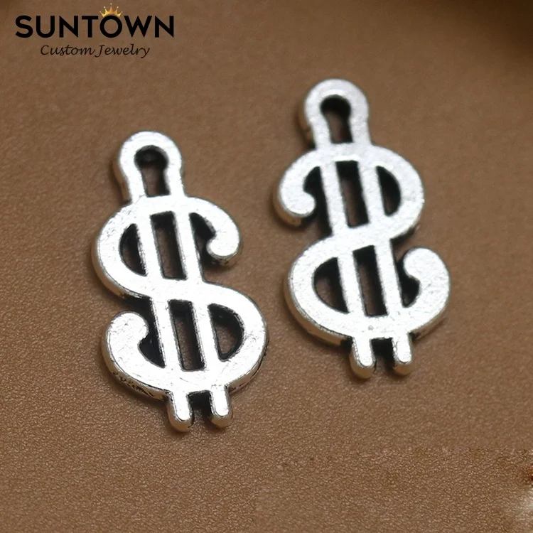 
Suntown Fortuner Accessories Silver Dollar Sign Charms Money Charms Zinc Alloy Jewelry Vintage Jewelry Designer Charms Wholesale 