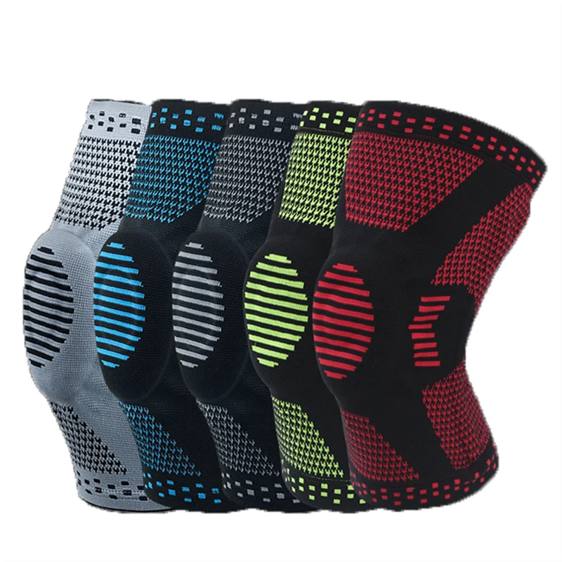 padded knitted running basketball walking volleyball football knee support with silicone pad