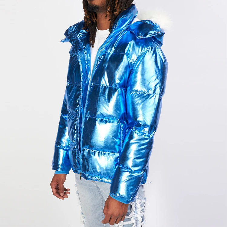 HL manufacturer designer streetwear thick heavyweight down bubble coat men custom high quality luxury shiny puffer jacket