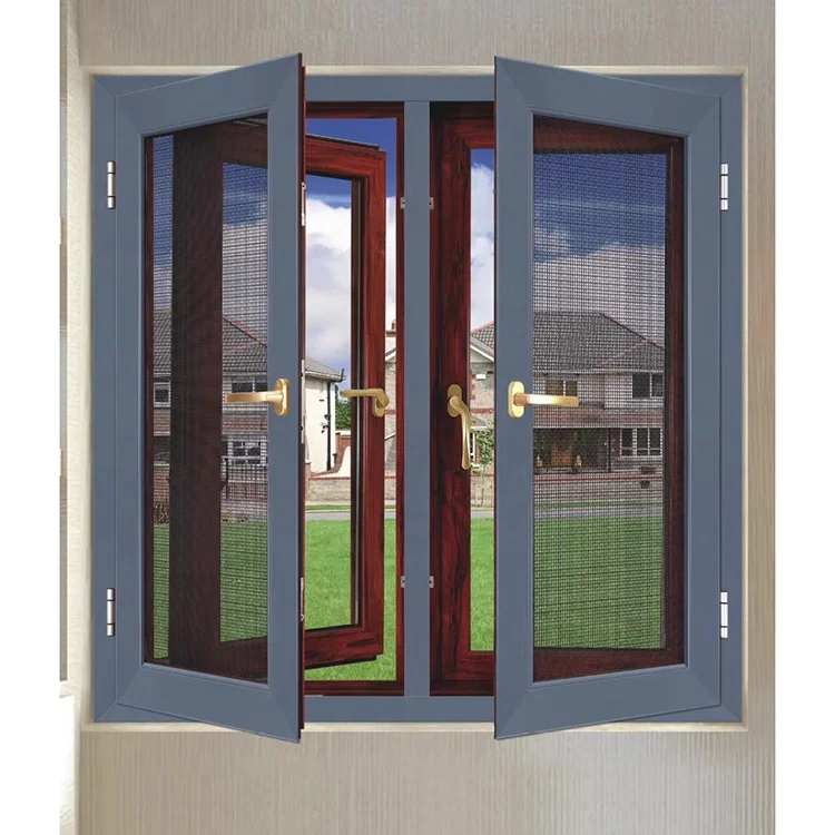 Exterior fixed corner insulated glass break frameless ghana doors and aluminium frame thermal storm security grills for windows