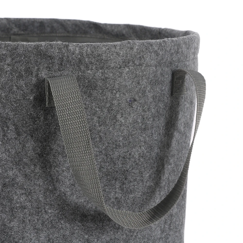 Wholesale bathroom bag toy storage felt fabric washing clothes laundry basket bag cloth basket foldable laundry storage bag